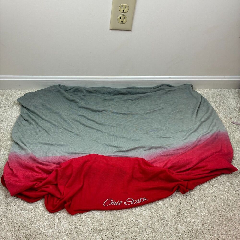 Ohio State Red Grey Ombre Stretchy Soft Knit Women's Infinity Neck Scarf